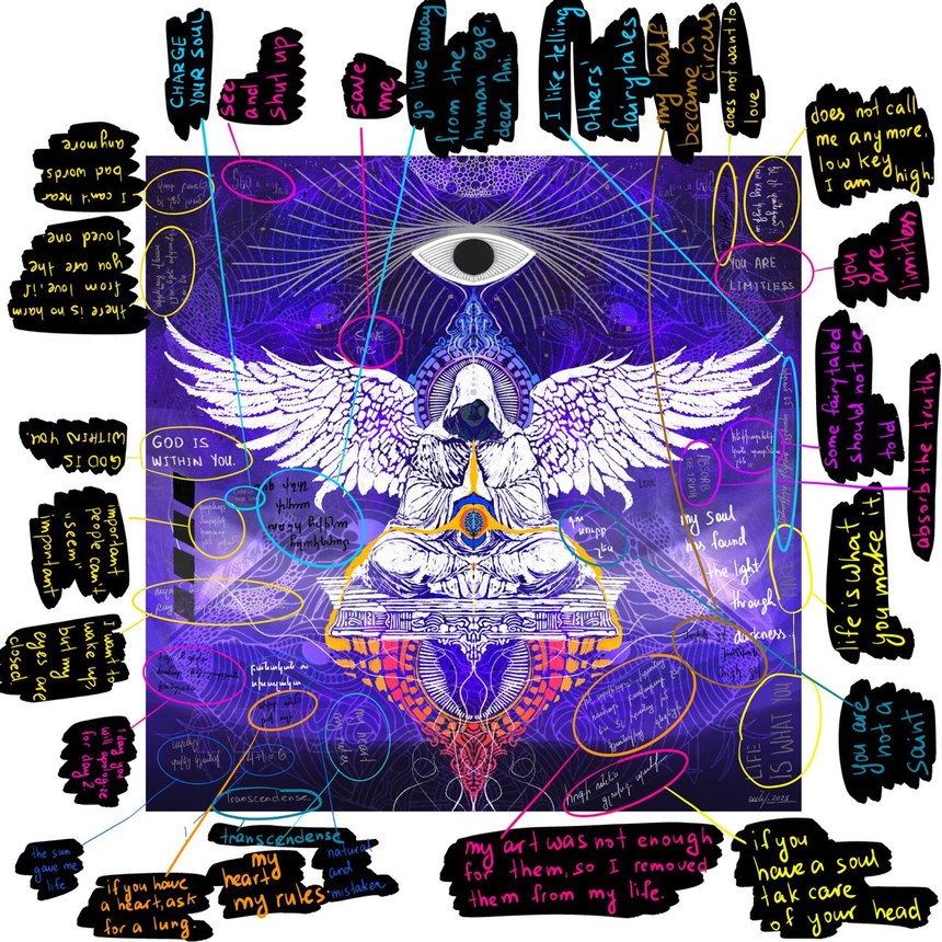 Soul Ascension. "God is within you," set an inch away from "my art was not enough for them, so I removed them from my life."