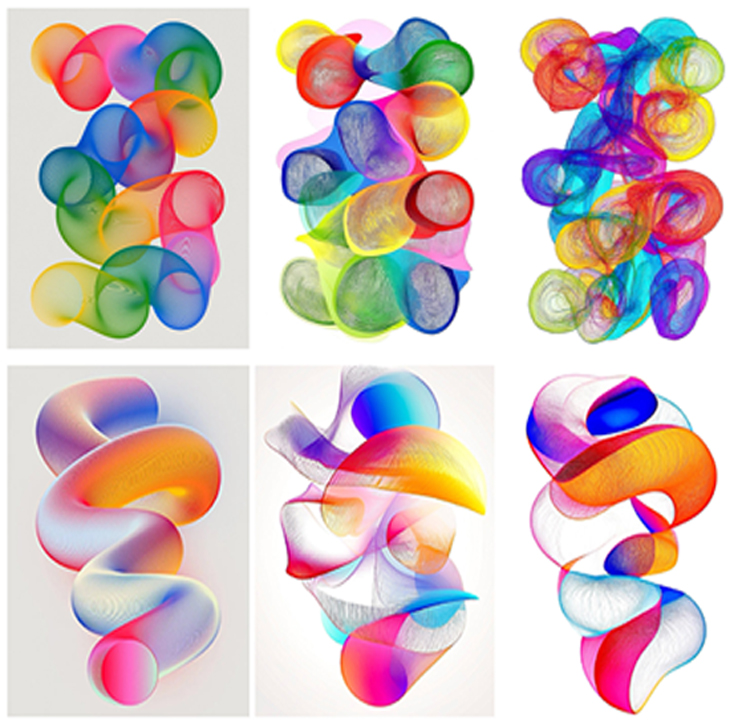 Ribbon abstract comparison grid