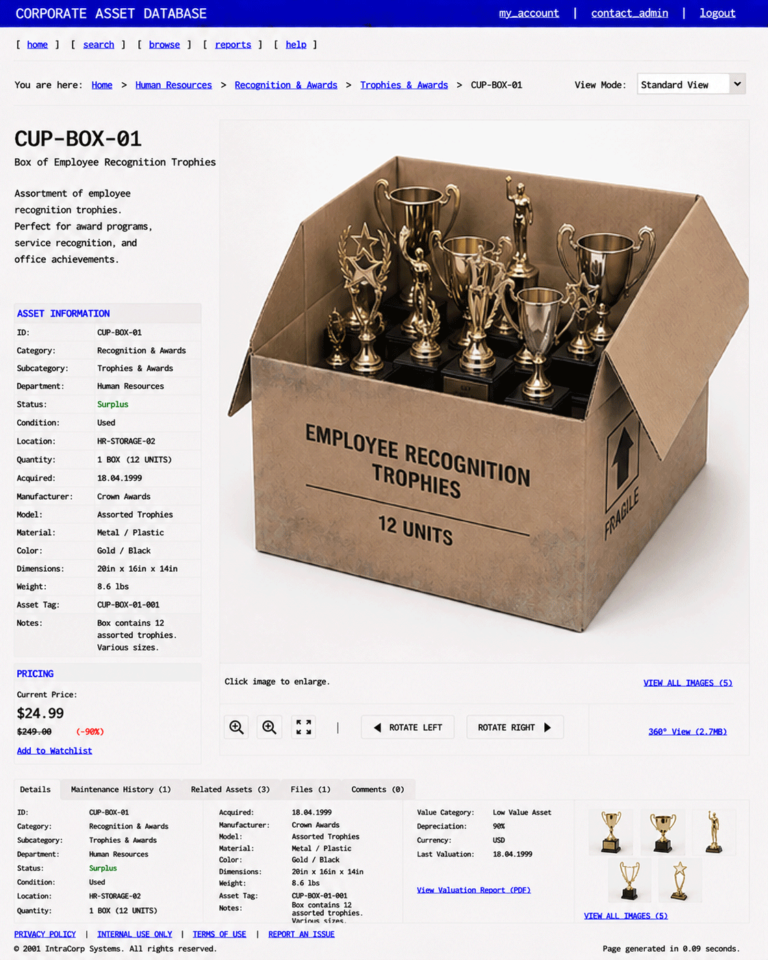 ITEM #249, CUP-BOX-01