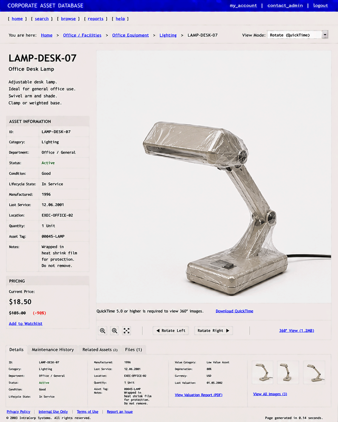 ITEM #275, LAMP-DESK-07