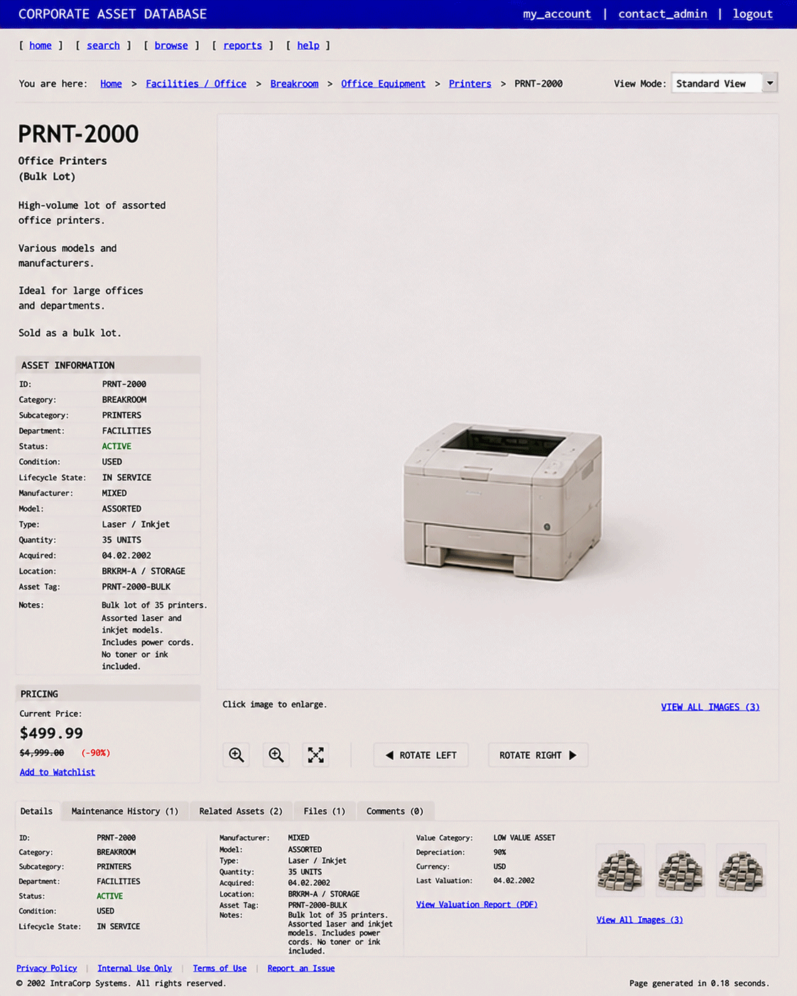 ITEM #294, PRNT-2000