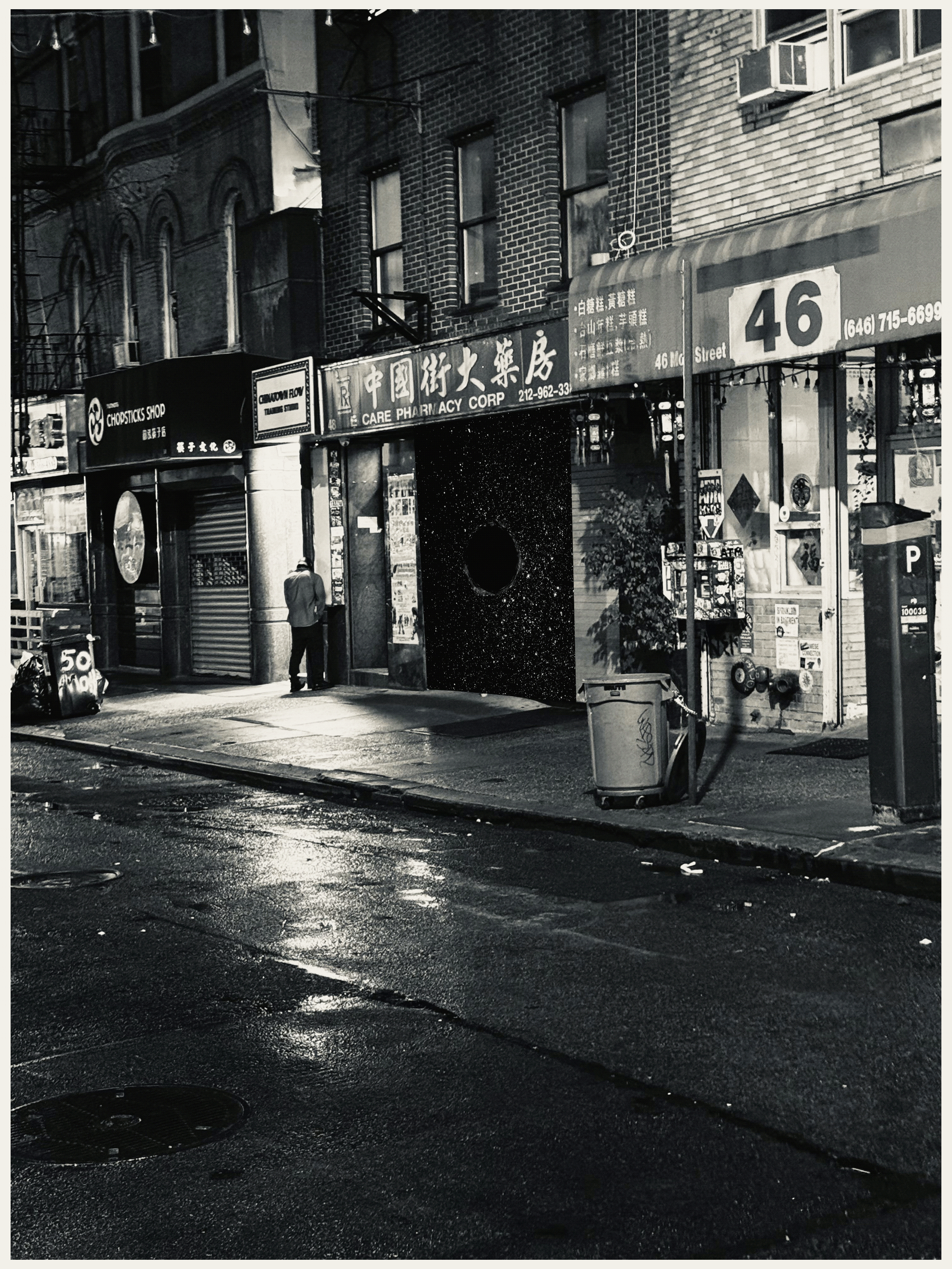 [ 10/30 <VACANT> (4 AM STREET PISSER SUCKED INTO CHINATOWN BLACK HOLE EYEWITNESS ACCOUNT)]