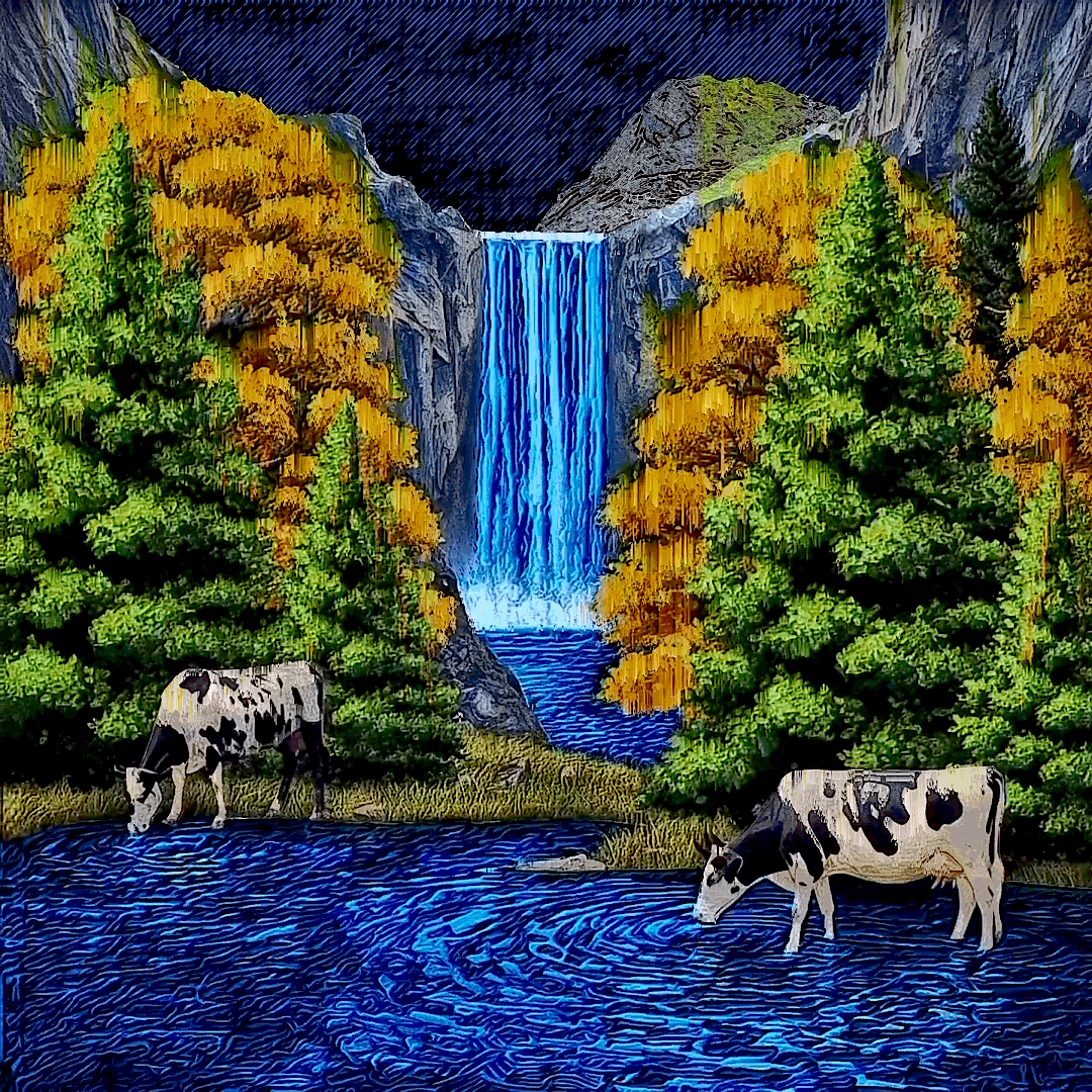 Blue Water and Autumn Trees