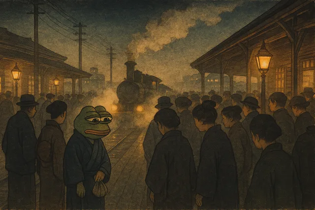 Pepe at Shimbashi Station, Awaiting the Modern Age
