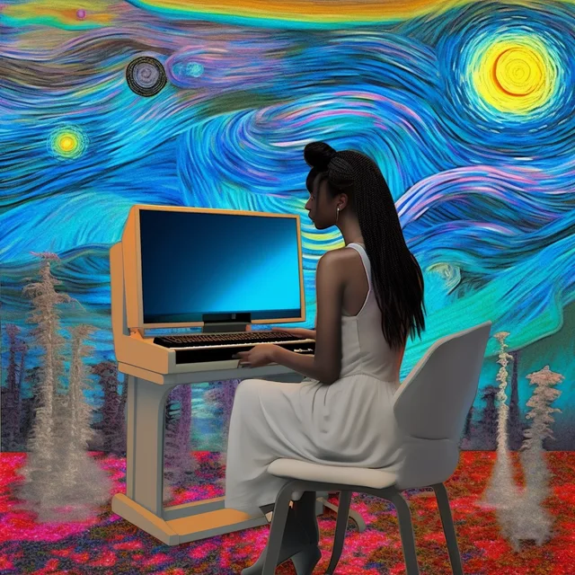 Kenia prompting Van Gogh's Starry Dream