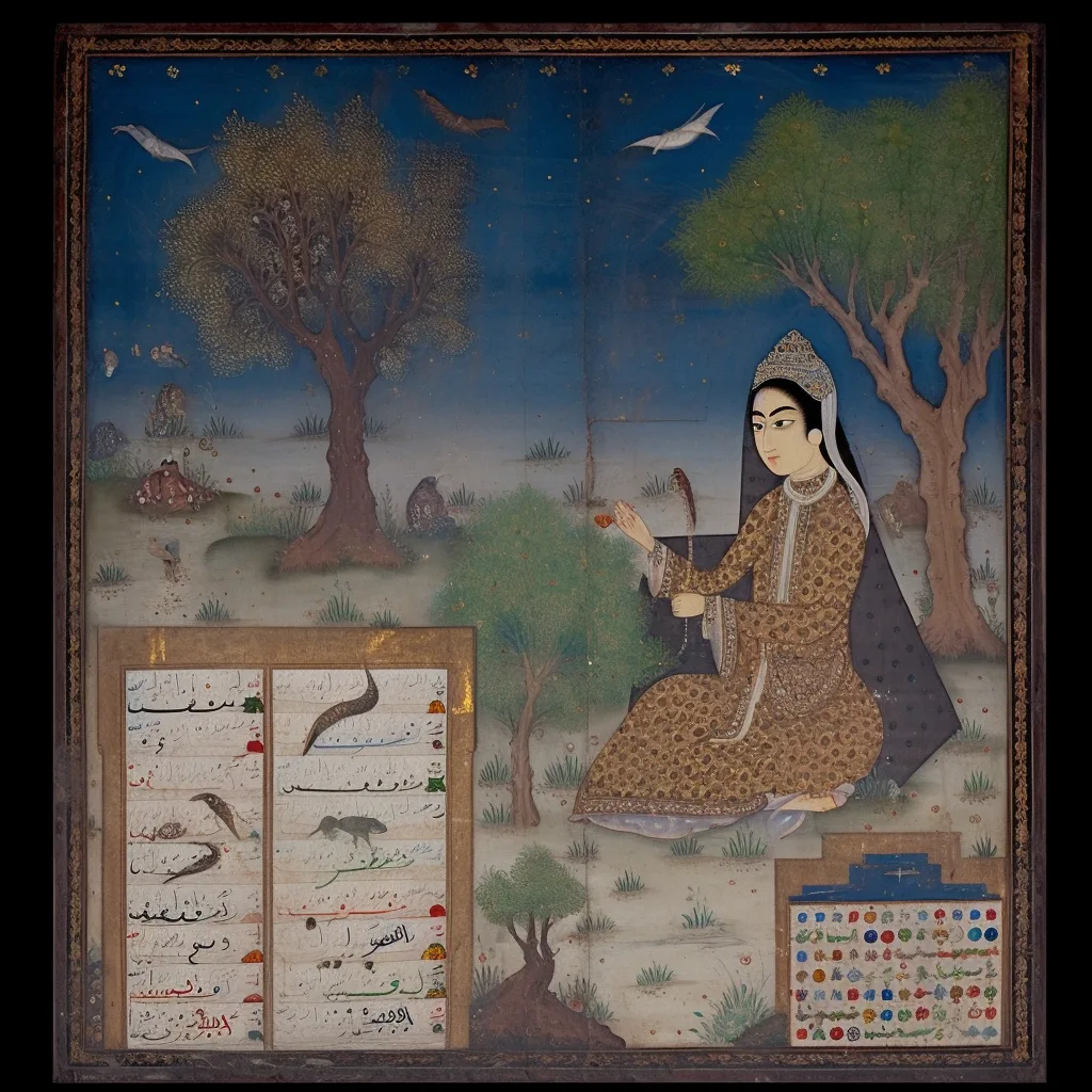 Woman making astronomical calculations