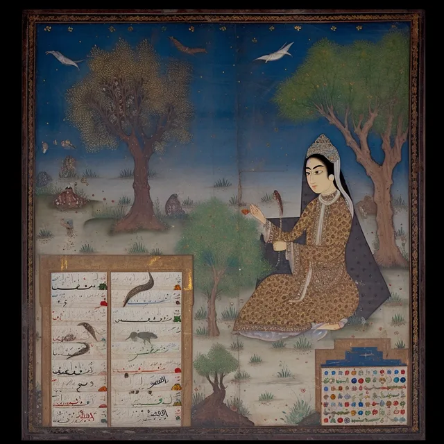 Woman making astronomical calculations