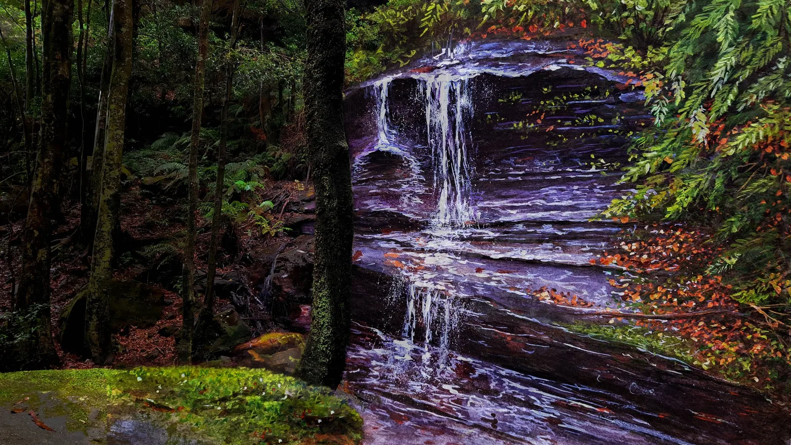 The waterfall between two worlds