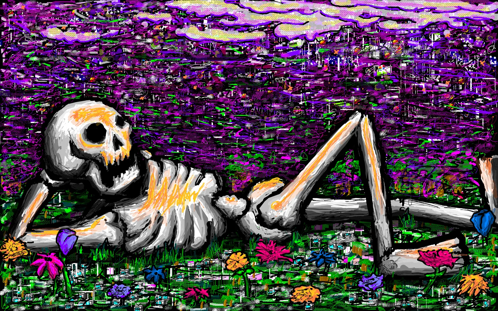 in a bed of flowers
